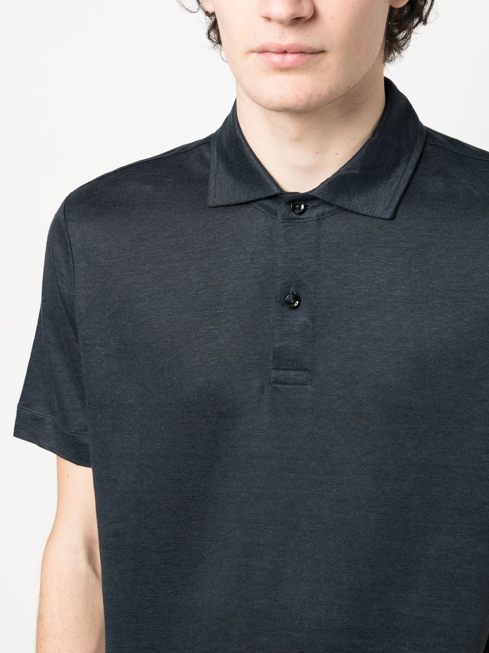 BOSS linen-flax polo shirt - Image 4