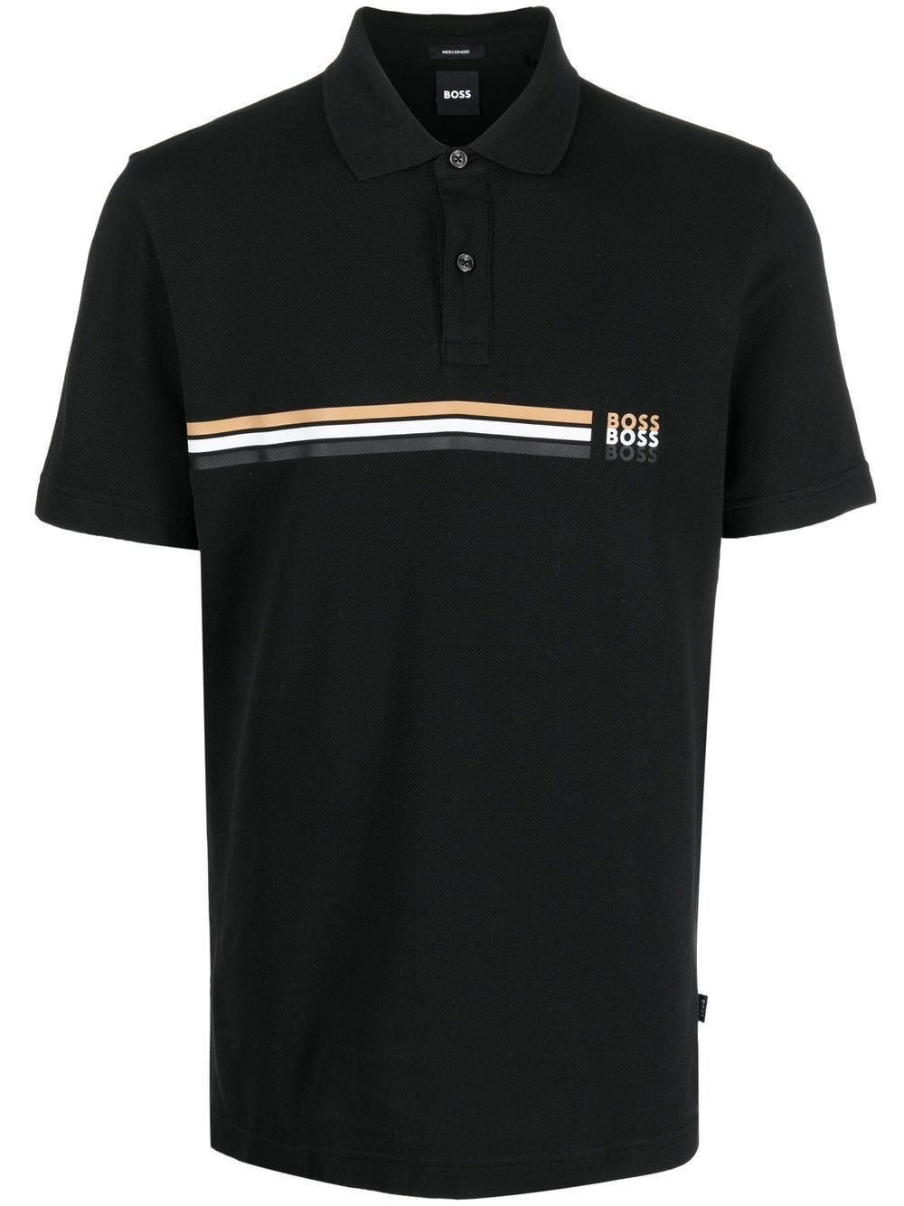 BOSS logo-print short-sleeved polo shirt