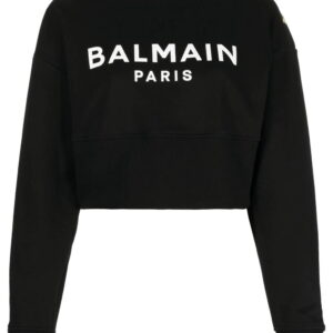 Balmain logo-print cropped sweatshirt