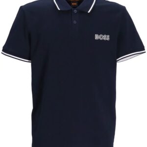 BOSS  logo-embroidered stripe-trim polo
