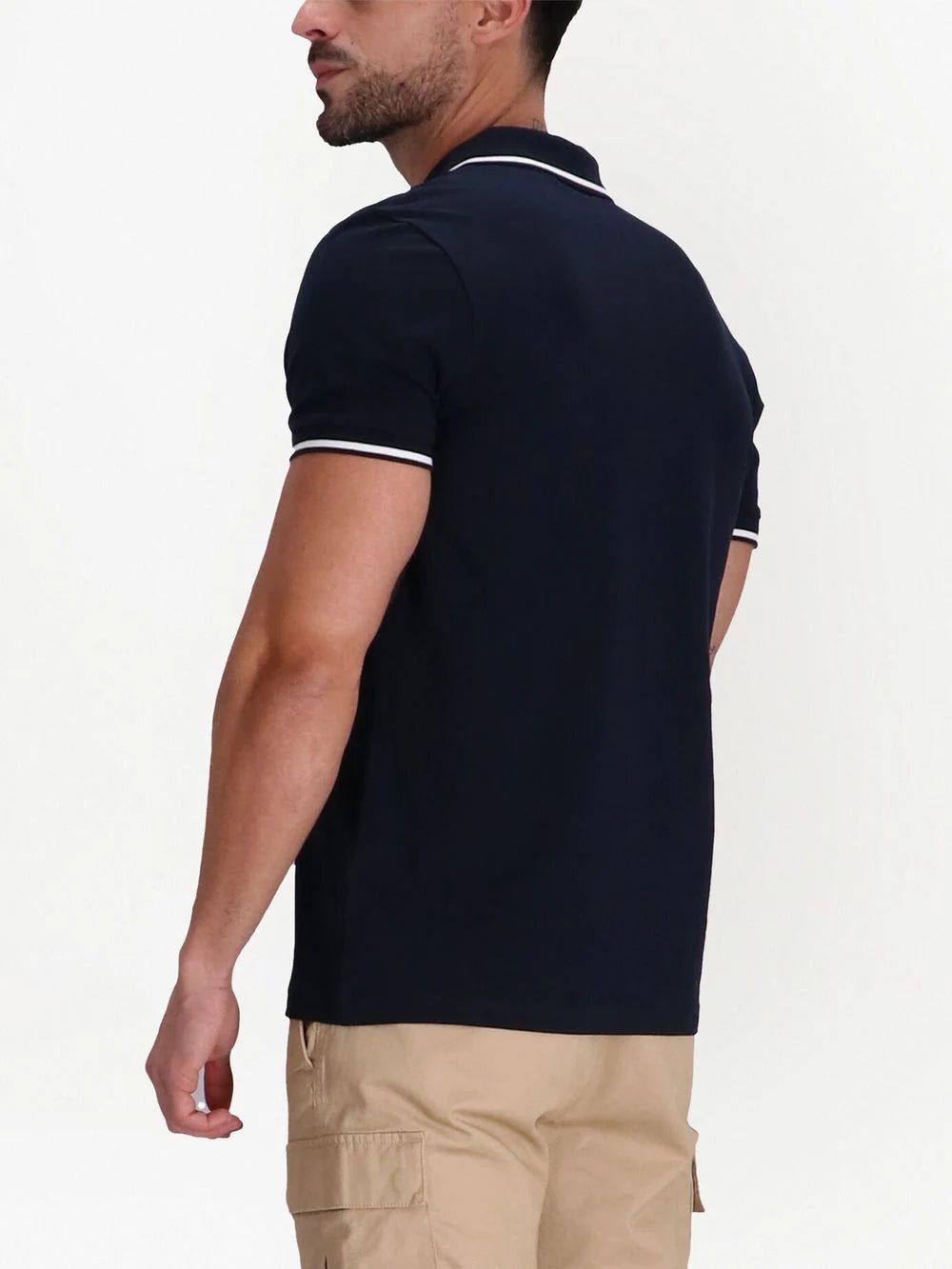 BOSS logo-embroidered stripe-trim polo - Image 4