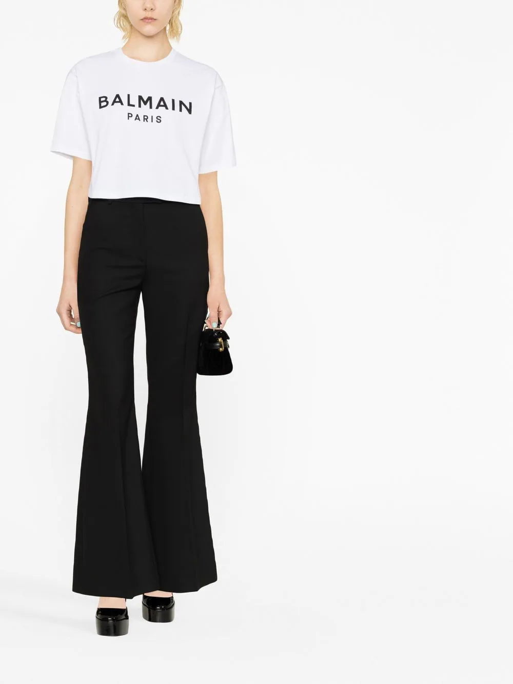 Balmain logo cropped T-shirt - Image 2