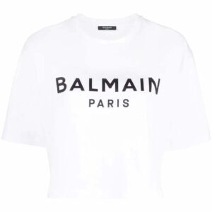 Balmain  logo cropped T-shirt