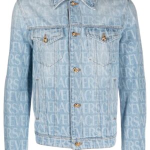 Versace Allover logo-print denim jacket