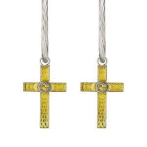 Gucci Interlocking G enamel cross single earring