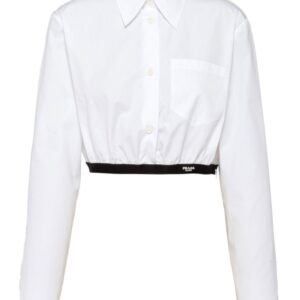 Prada logo-underband poplin shirt