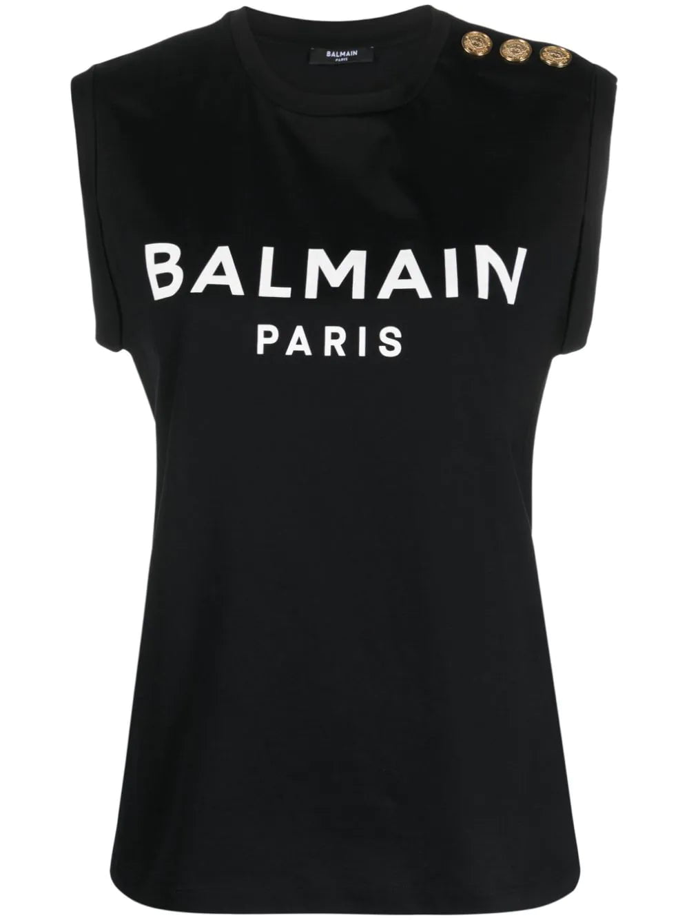 Balmain logo-print button-embellished top