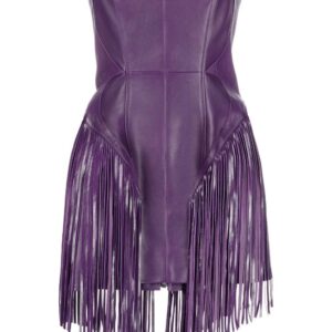 Versace  fringed leather minidress