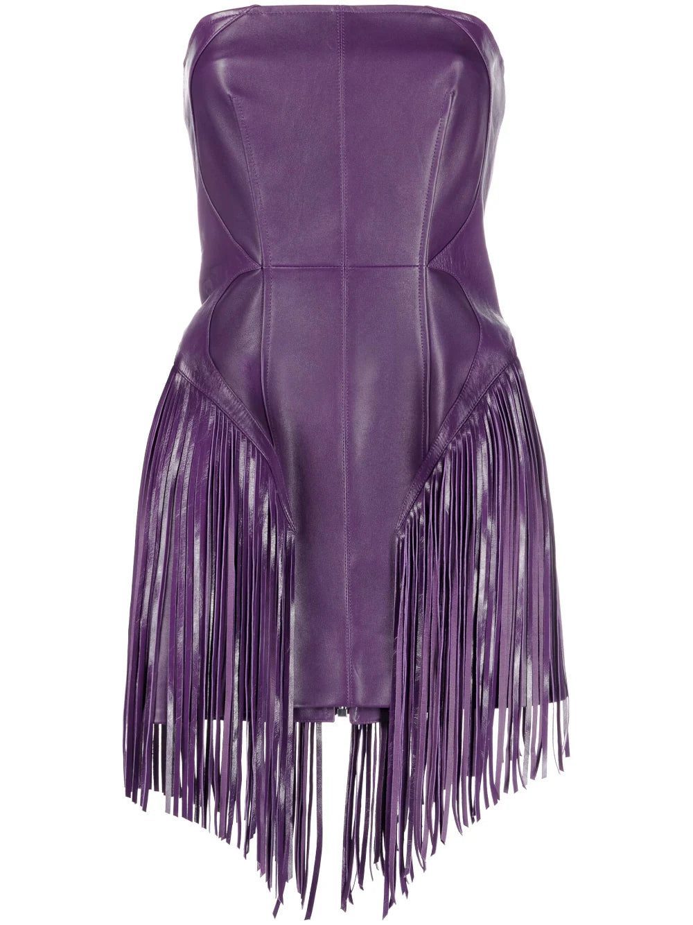 Versace fringed leather minidress