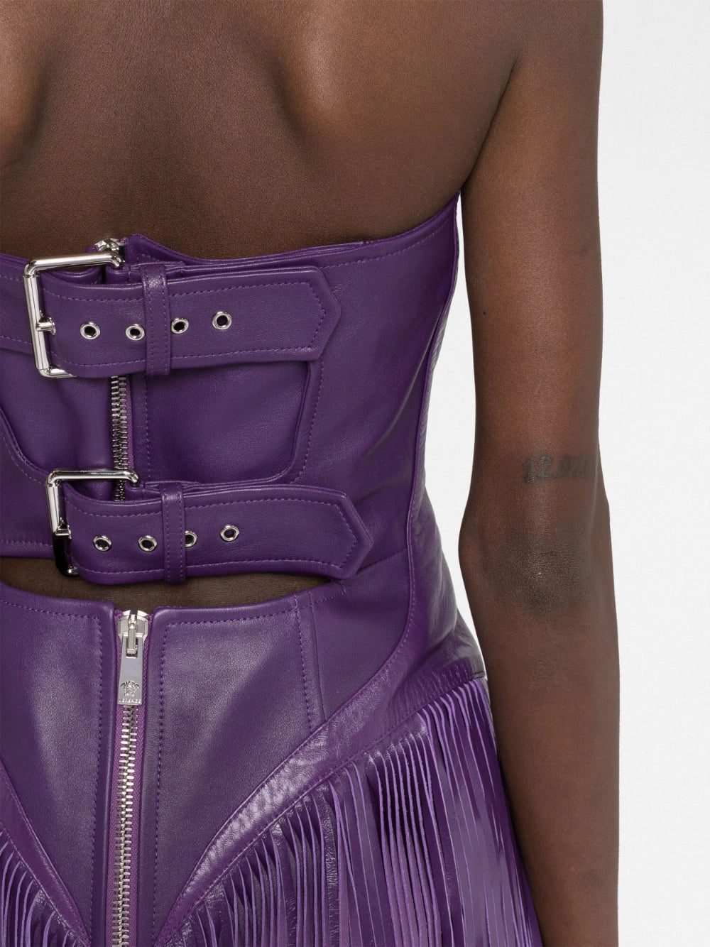 Versace fringed leather minidress - Image 3