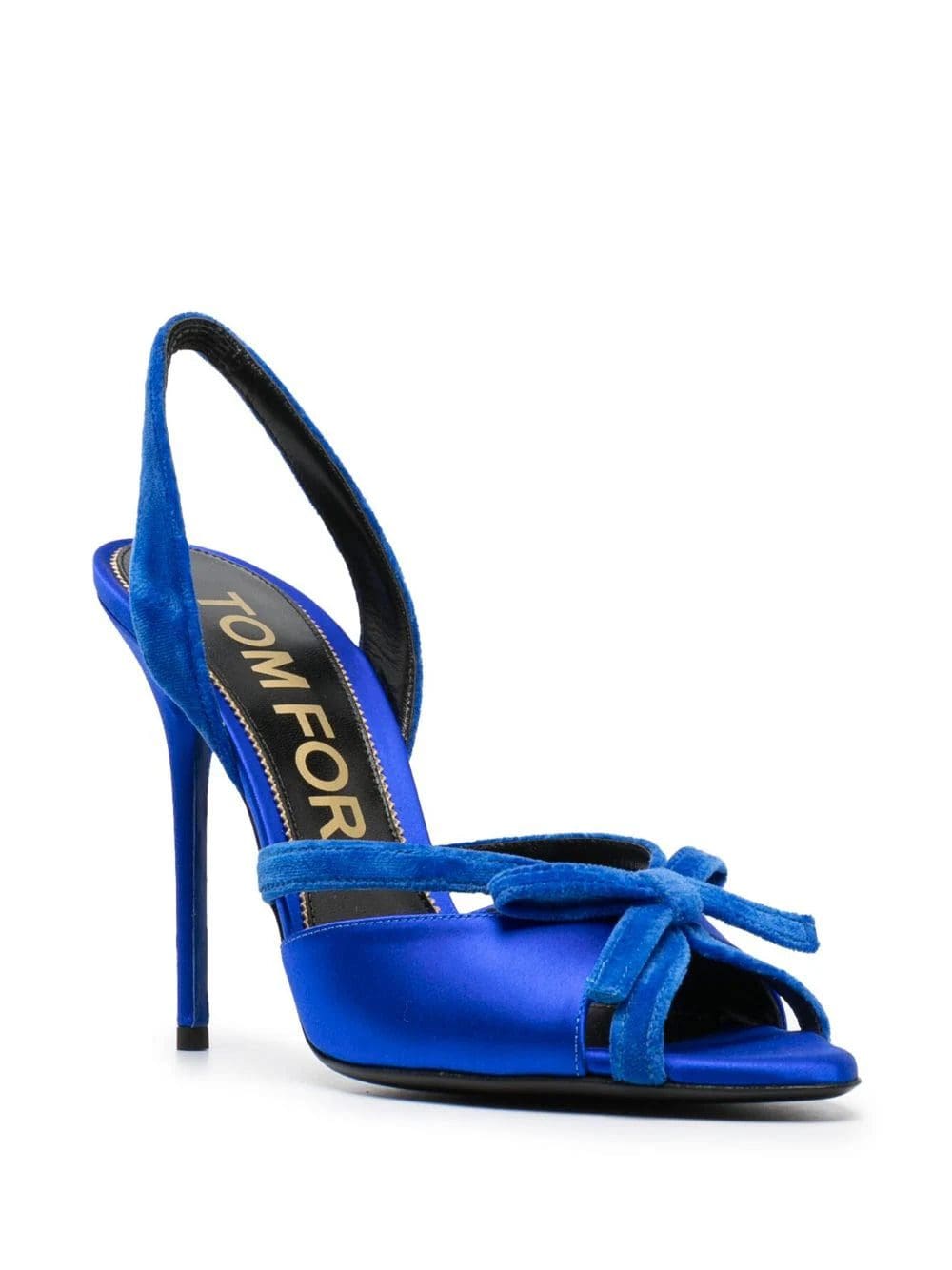 TOM FORD bow-detail 124mm satin sandals - Image 2