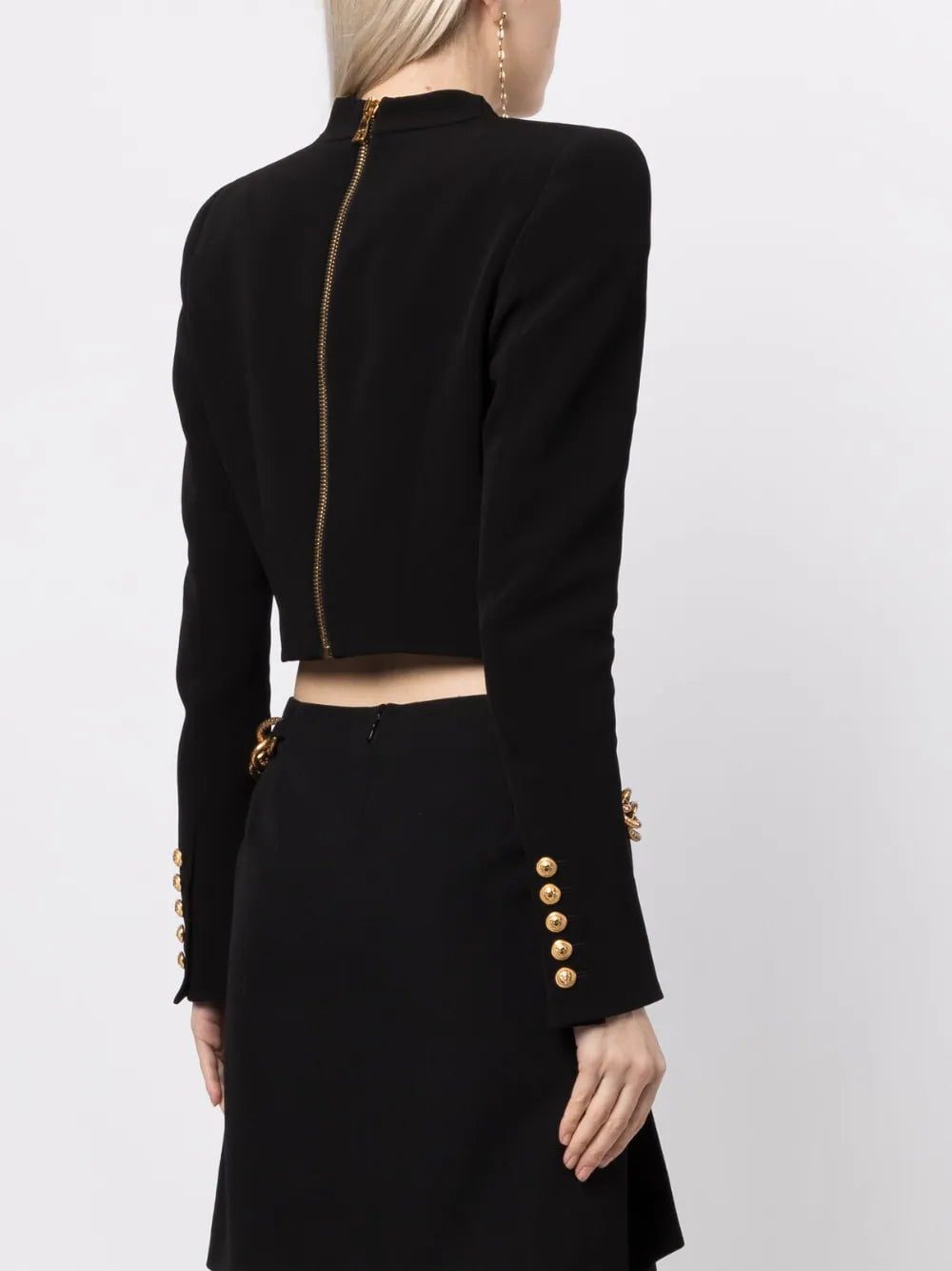 Balmain shoulder-pads cropped top - Image 4