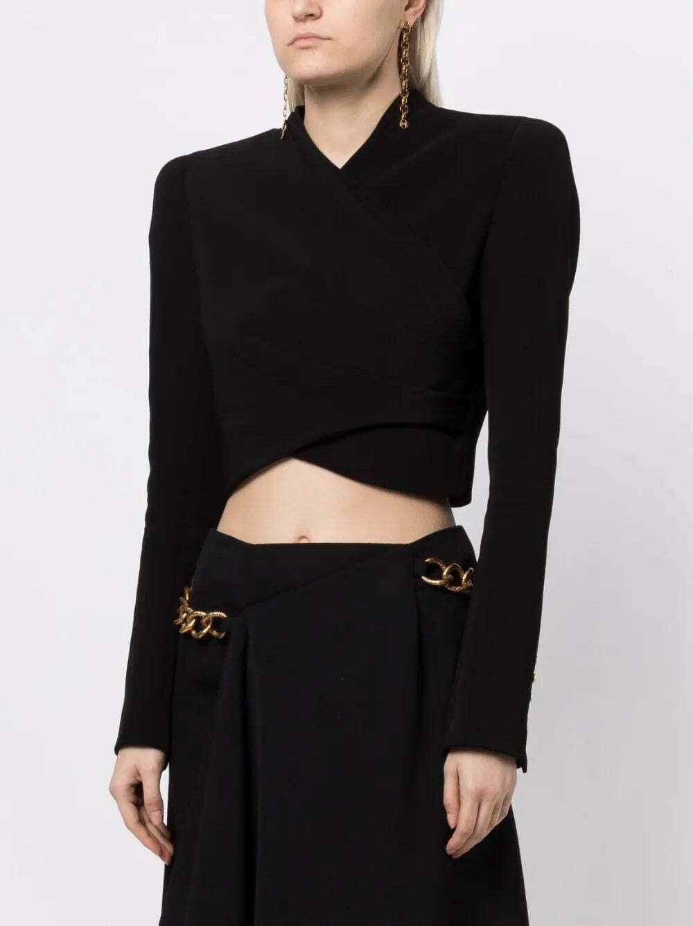 Balmain shoulder-pads cropped top - Image 3