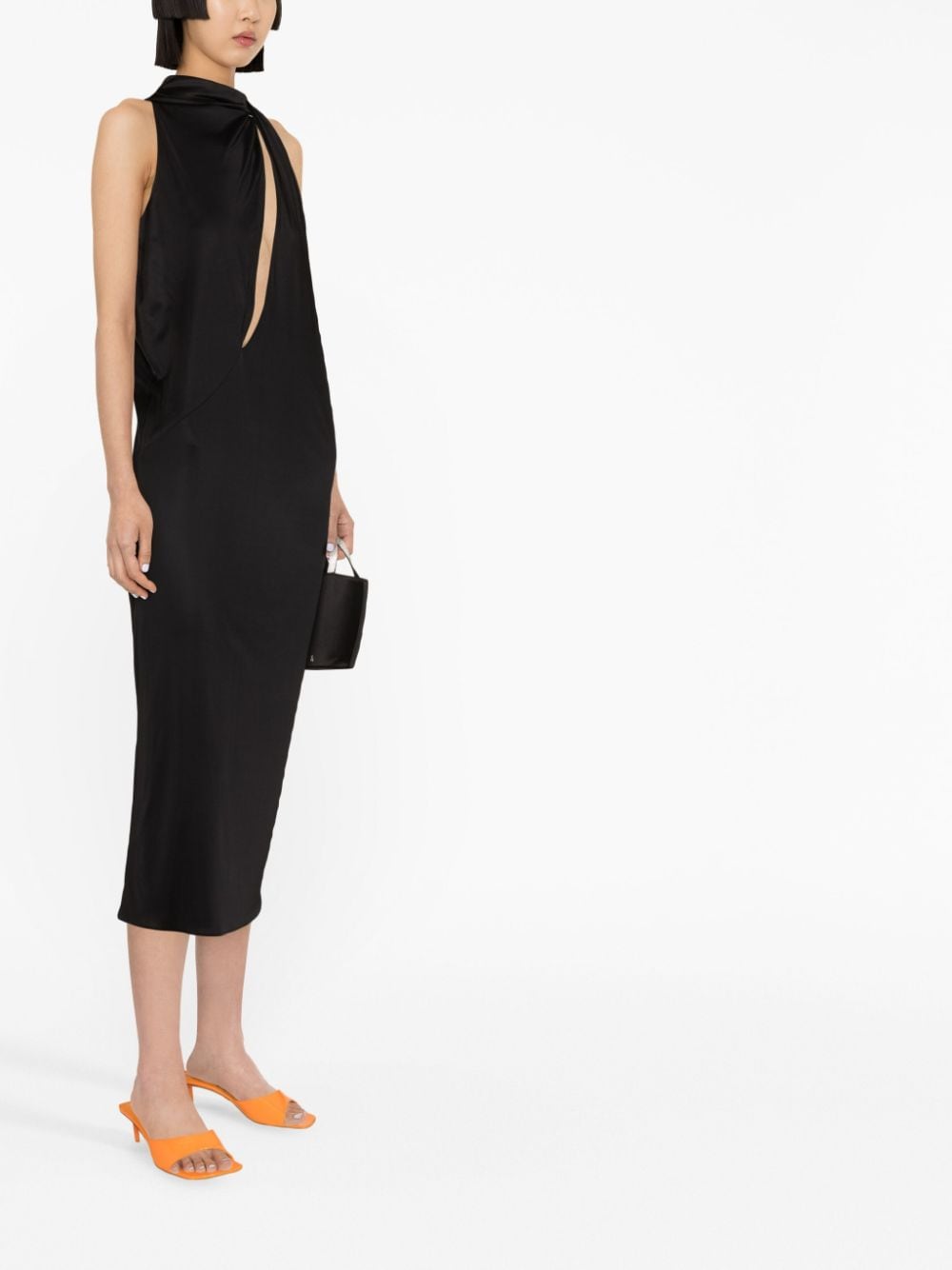 Versace slashed halterneck midi dress - Image 3