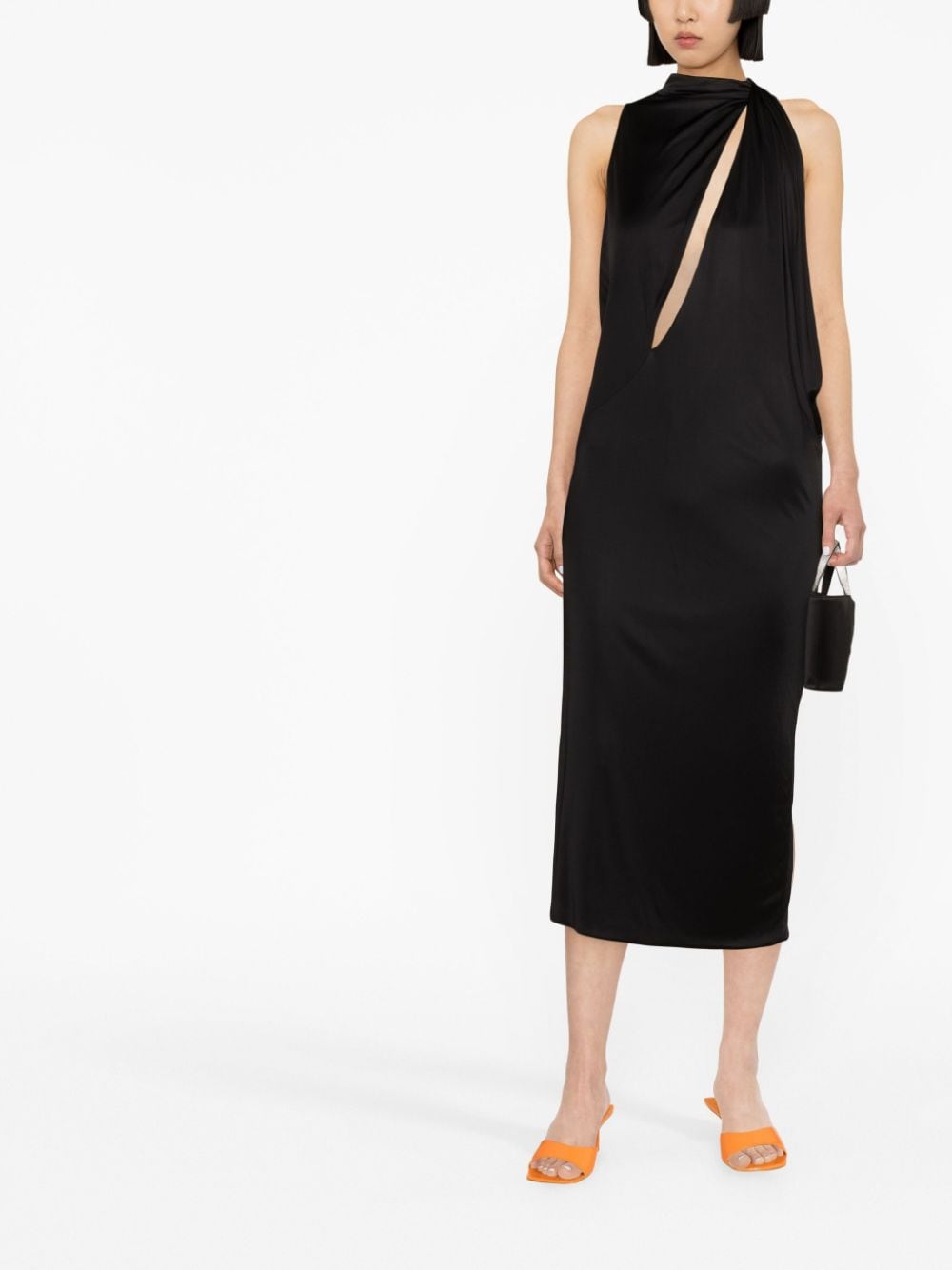 Versace slashed halterneck midi dress - Image 4