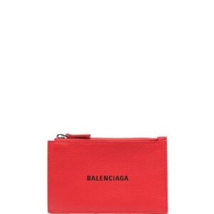 Balenciaga logo-print leather wallet