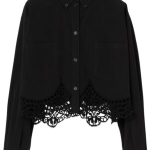 Burberry macramé cotton cropped shirt