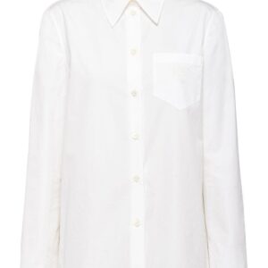 Prada logo-embroidered poplin shirt