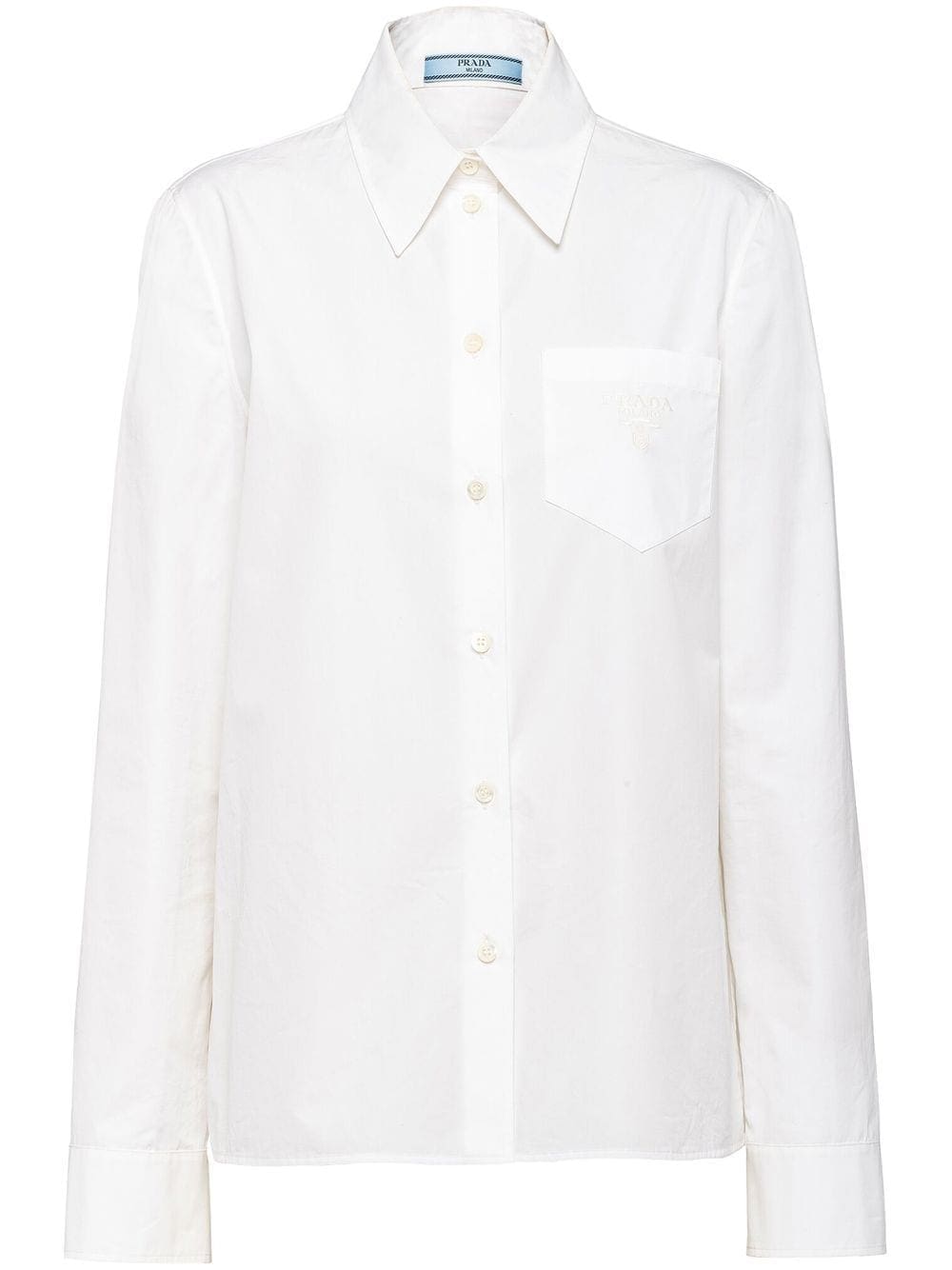 Prada logo-embroidered poplin shirt