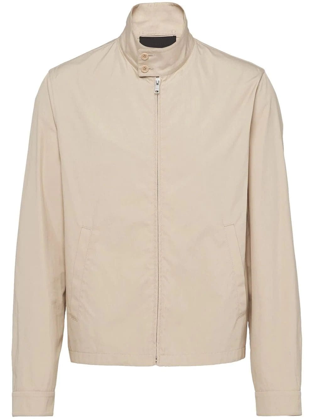 Prada triangle-logo zip-up jacket