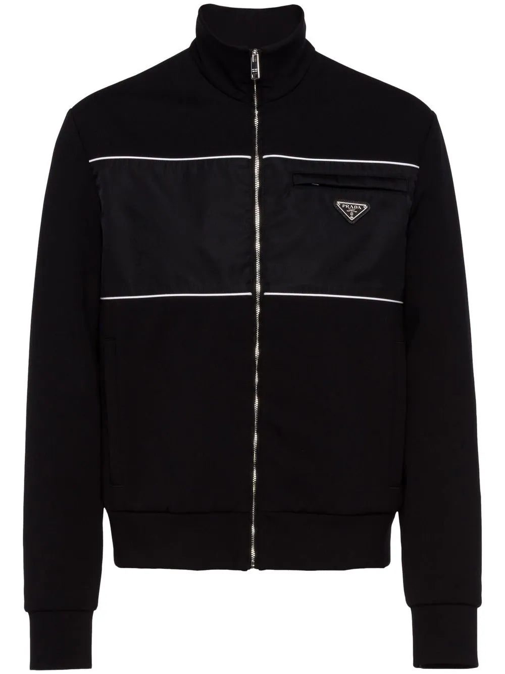Prada Re-Nylon panelled zip-up jacket