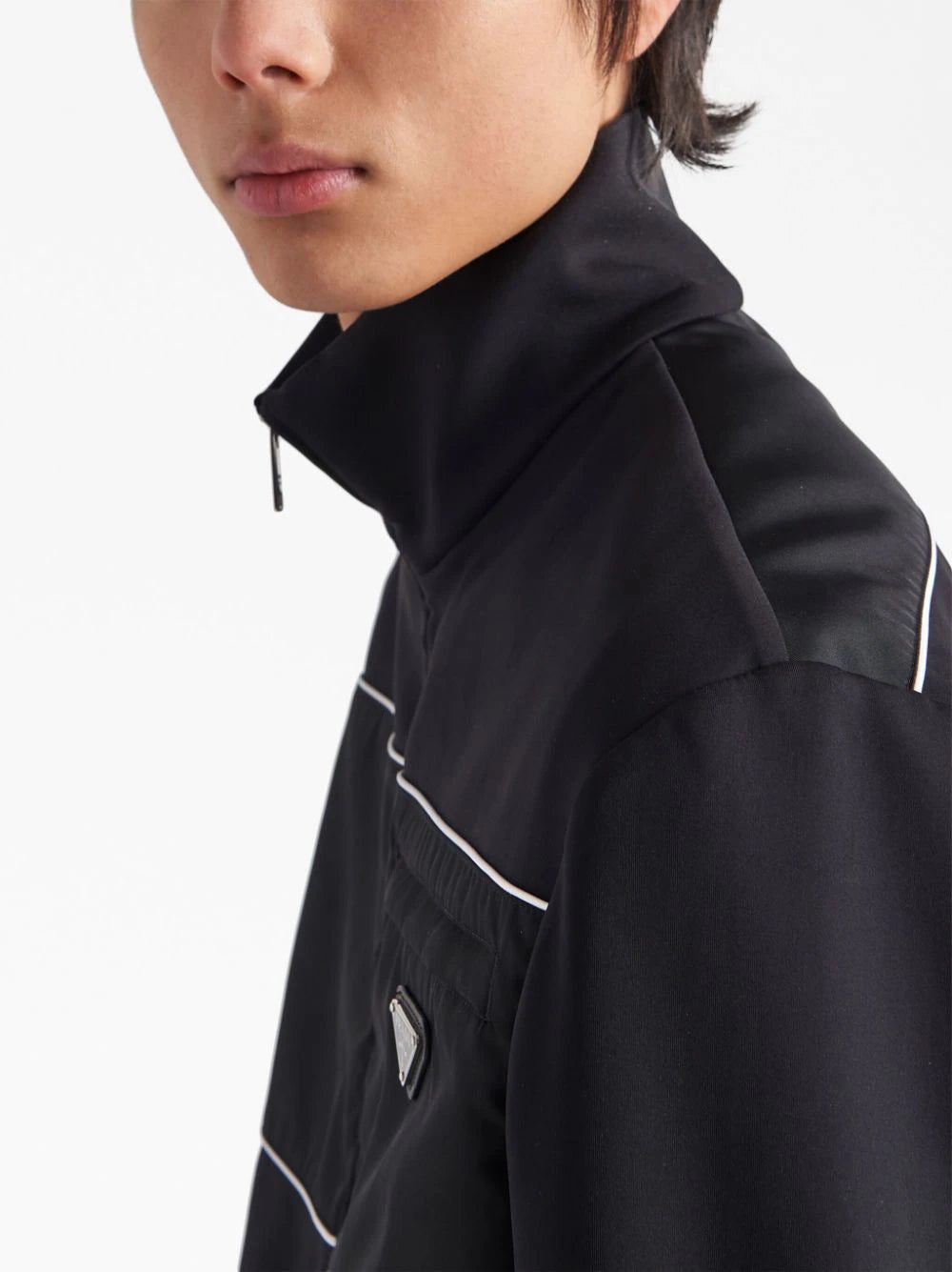 Prada Re-Nylon panelled zip-up jacket - Image 4