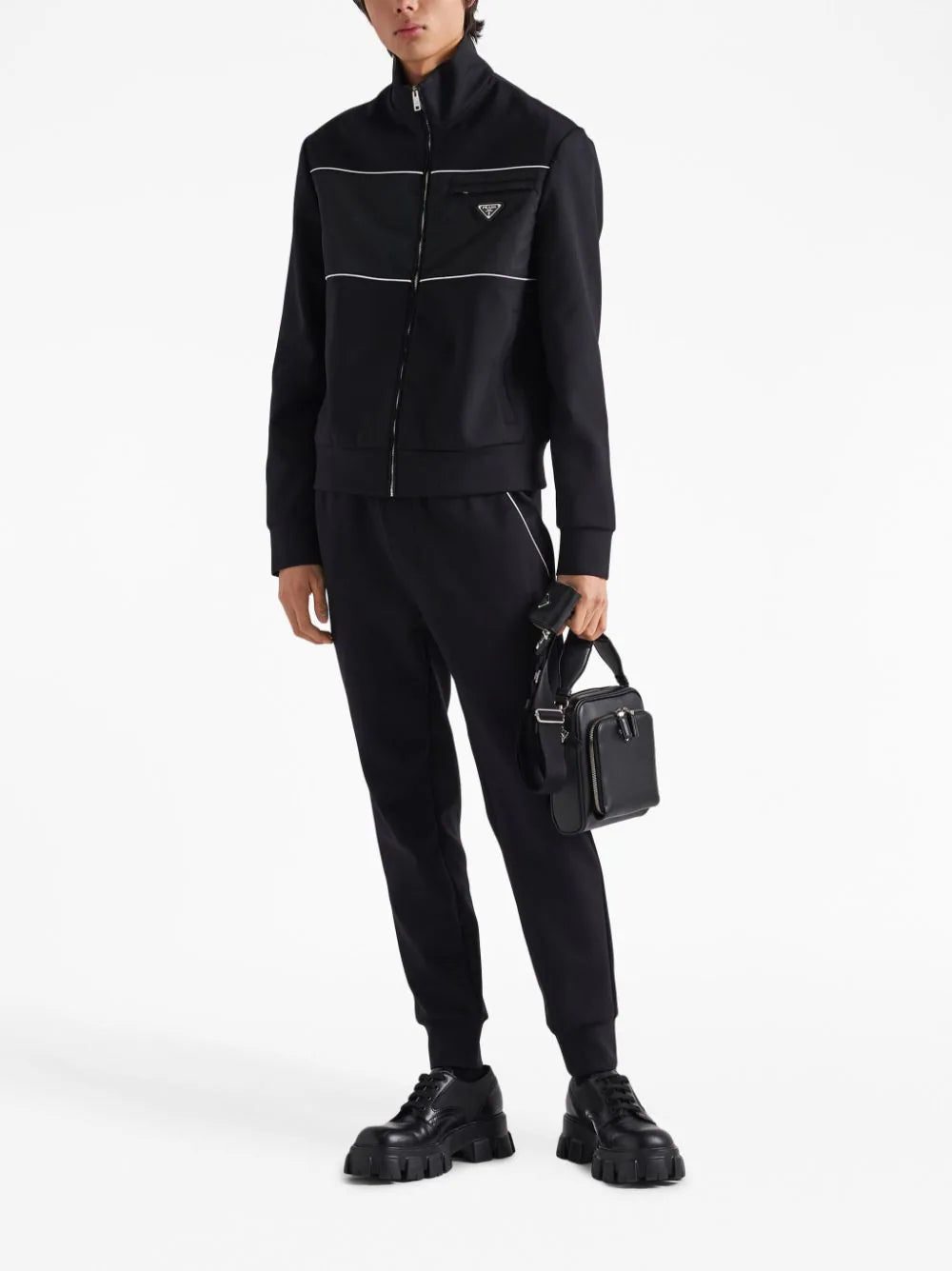 Prada Re-Nylon panelled zip-up jacket - Image 2
