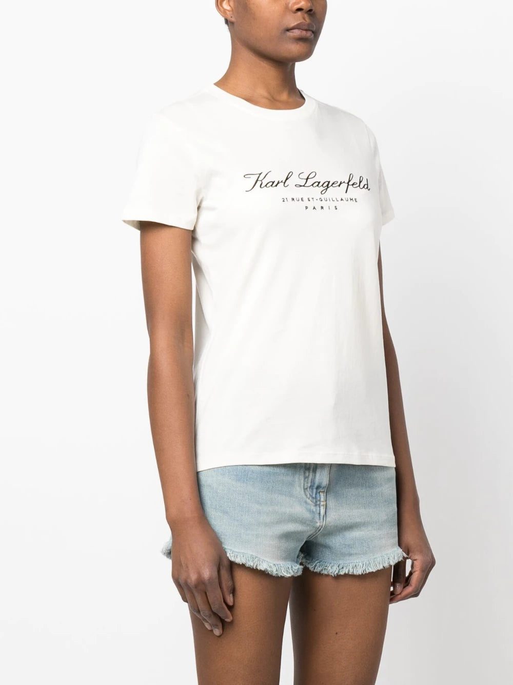 Karl Lagerfeld embroidered-logo short-sleeve T-shirt - Image 3
