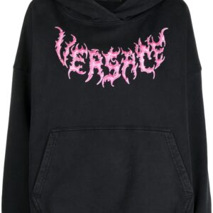 Versace  logo-print cotton hoodie