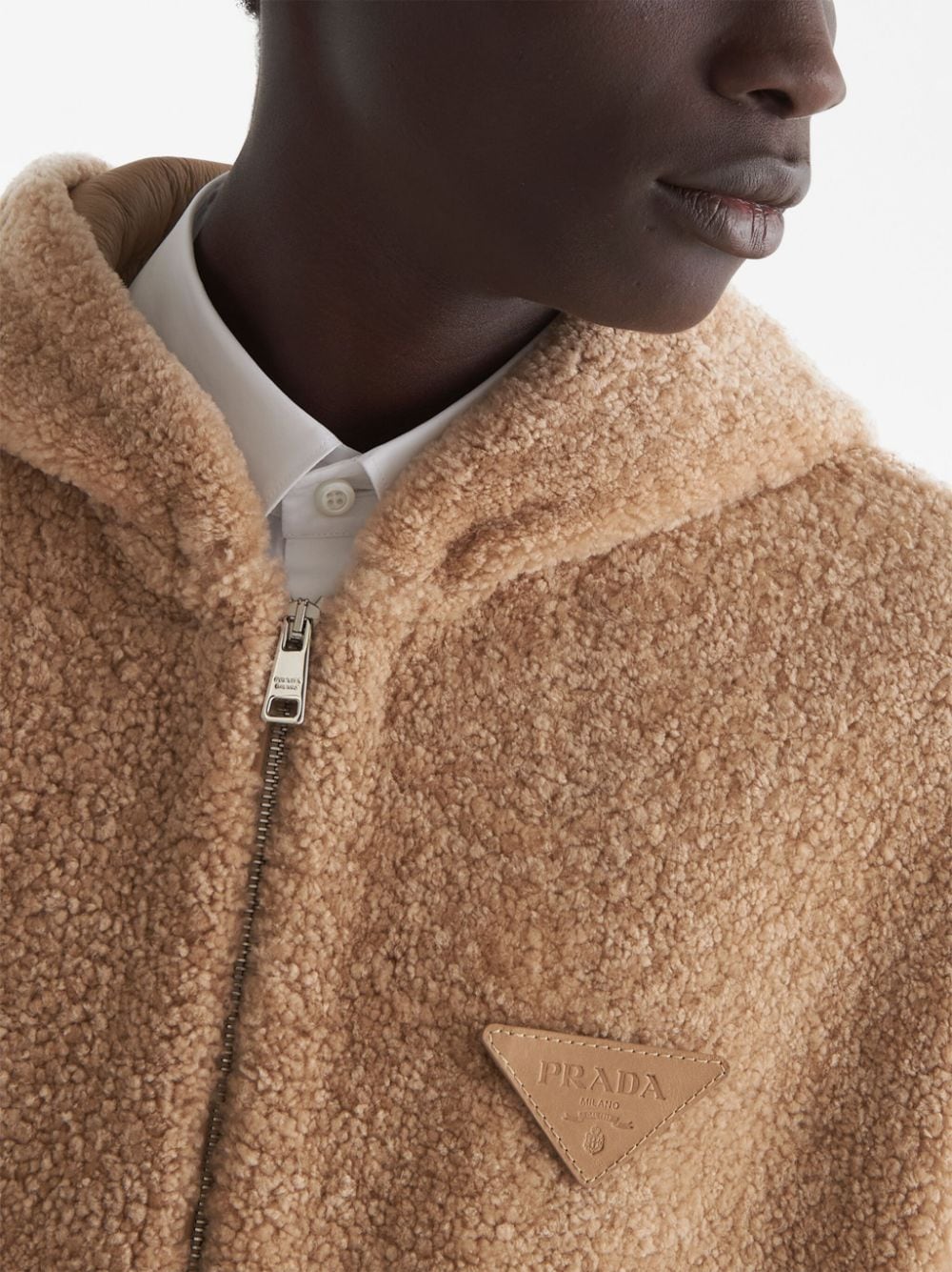 Prada hooded shearling jacket - Image 5