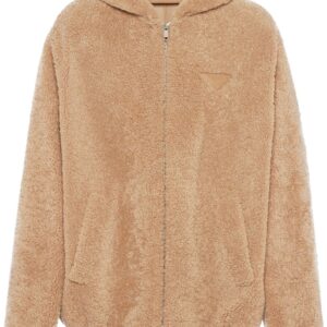 Prada hooded shearling jacket