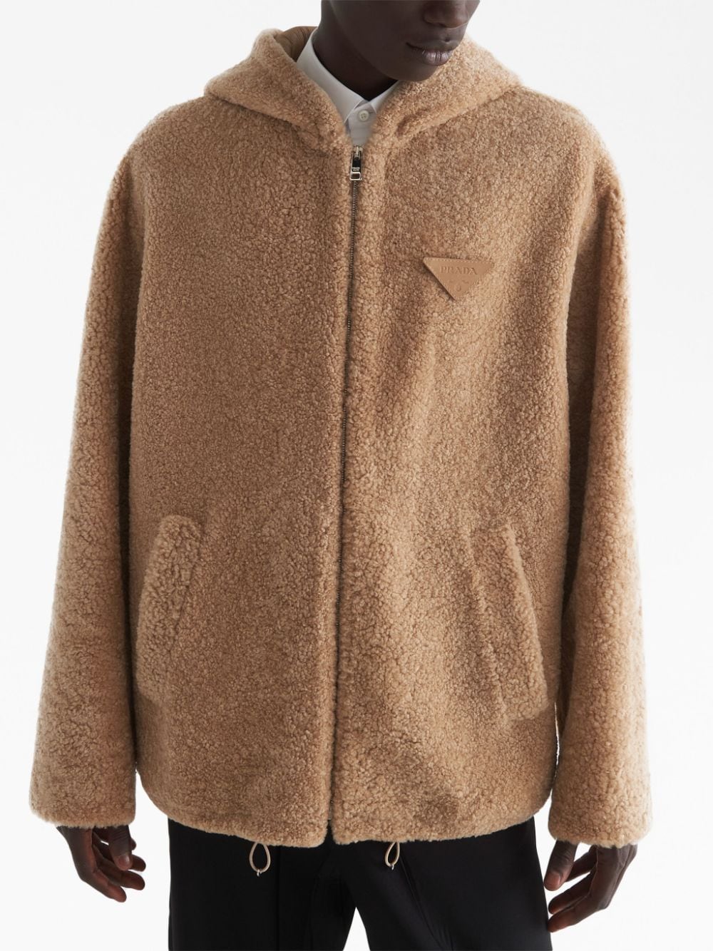 Prada hooded shearling jacket - Image 4