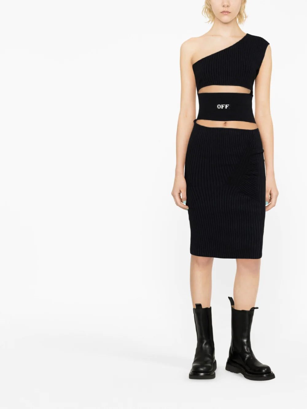Off-White logo-print cut-out dress - Image 2