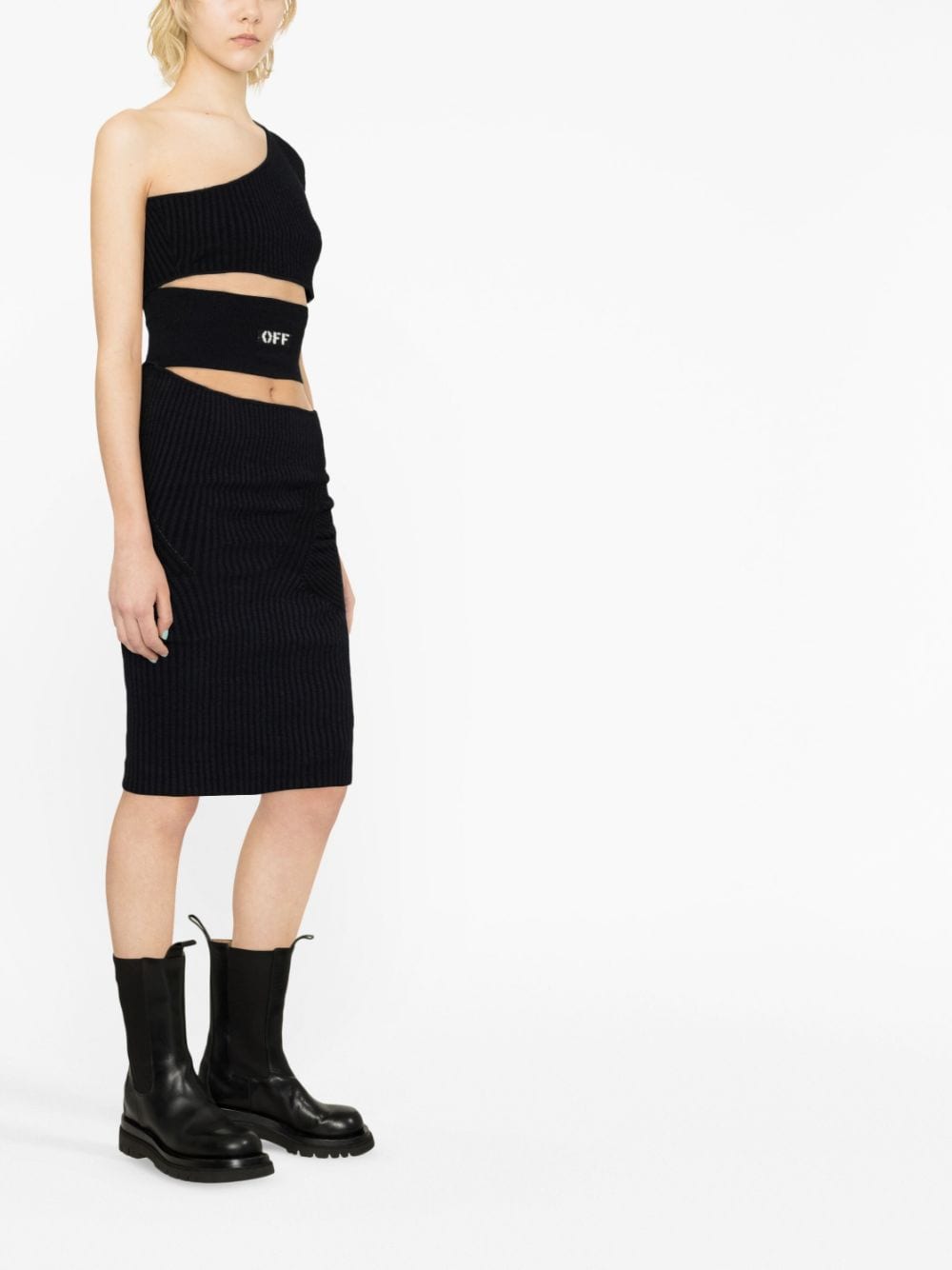 Off-White logo-print cut-out dress - Image 4