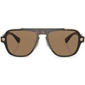 Versace Eyewear tortoiseshell-effect pilot-frame sunglasses