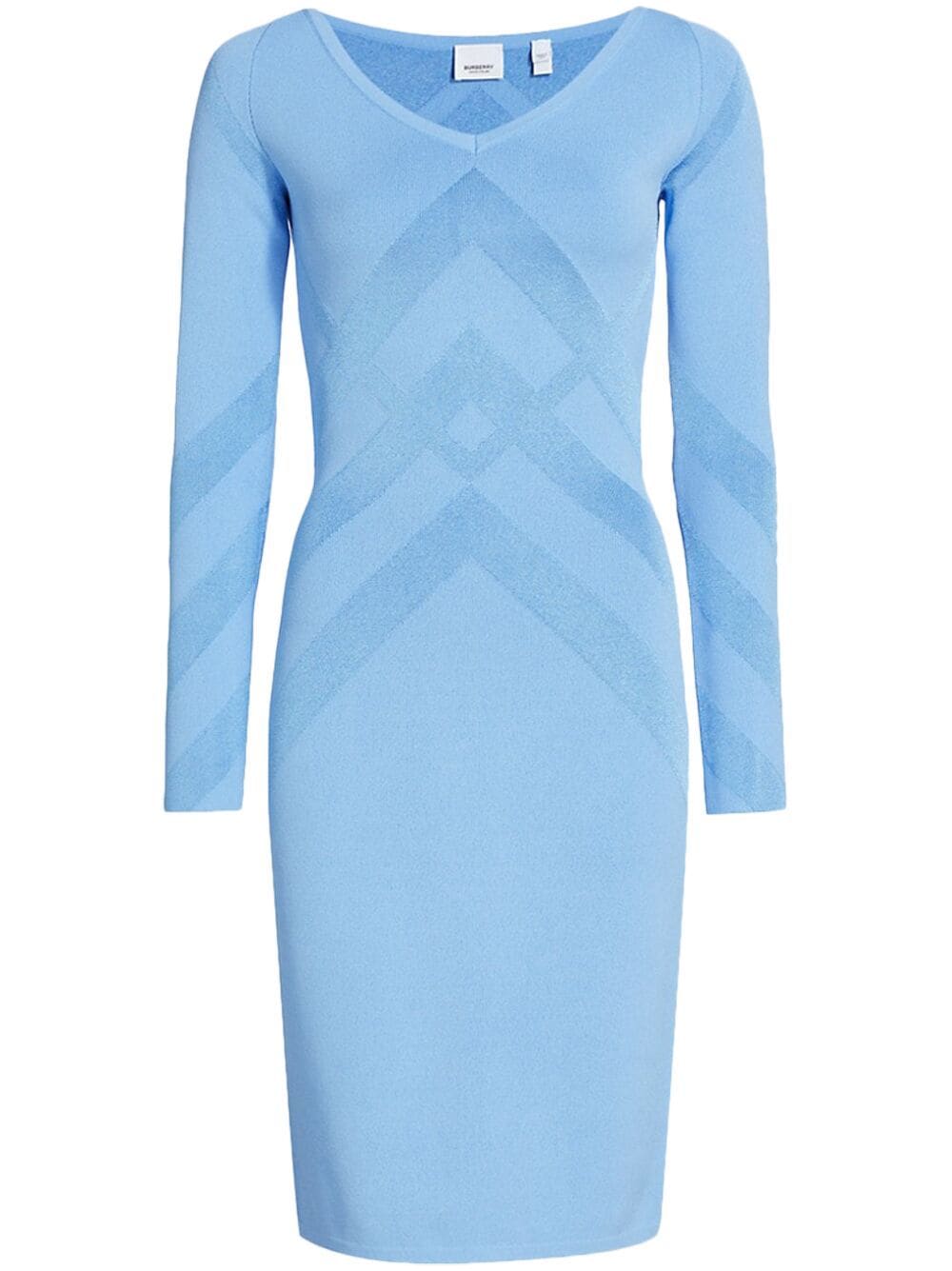 Burberry chevron-jacquard fitted dress