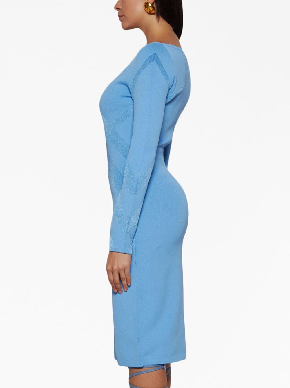 Burberry chevron-jacquard fitted dress - Image 4