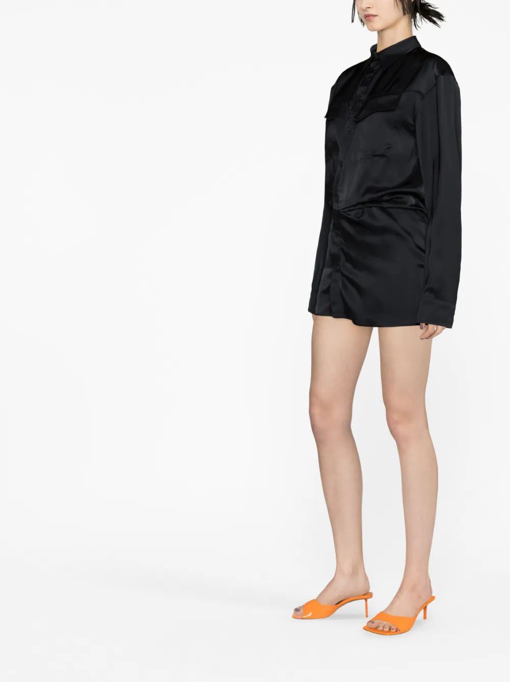 Off-White ruched asymmetric shirt dress - Image 3