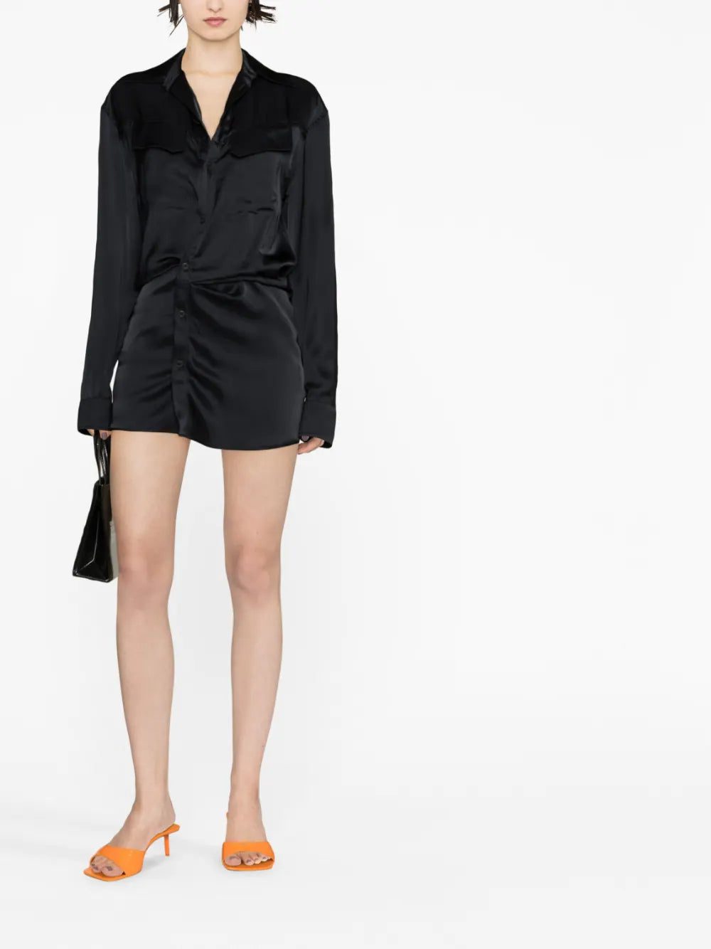 Off-White ruched asymmetric shirt dress - Image 2