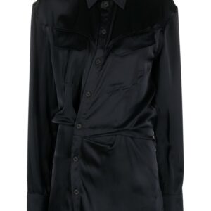 Off-White ruched asymmetric shirt dress