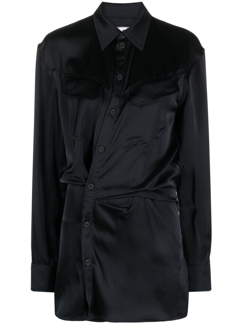 Off-White ruched asymmetric shirt dress