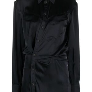 Off-White ruched asymmetric shirt dress