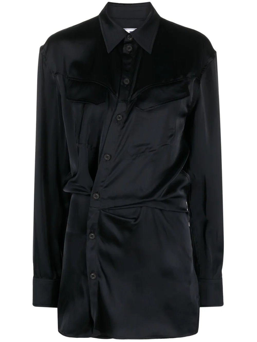 Off-White ruched asymmetric shirt dress