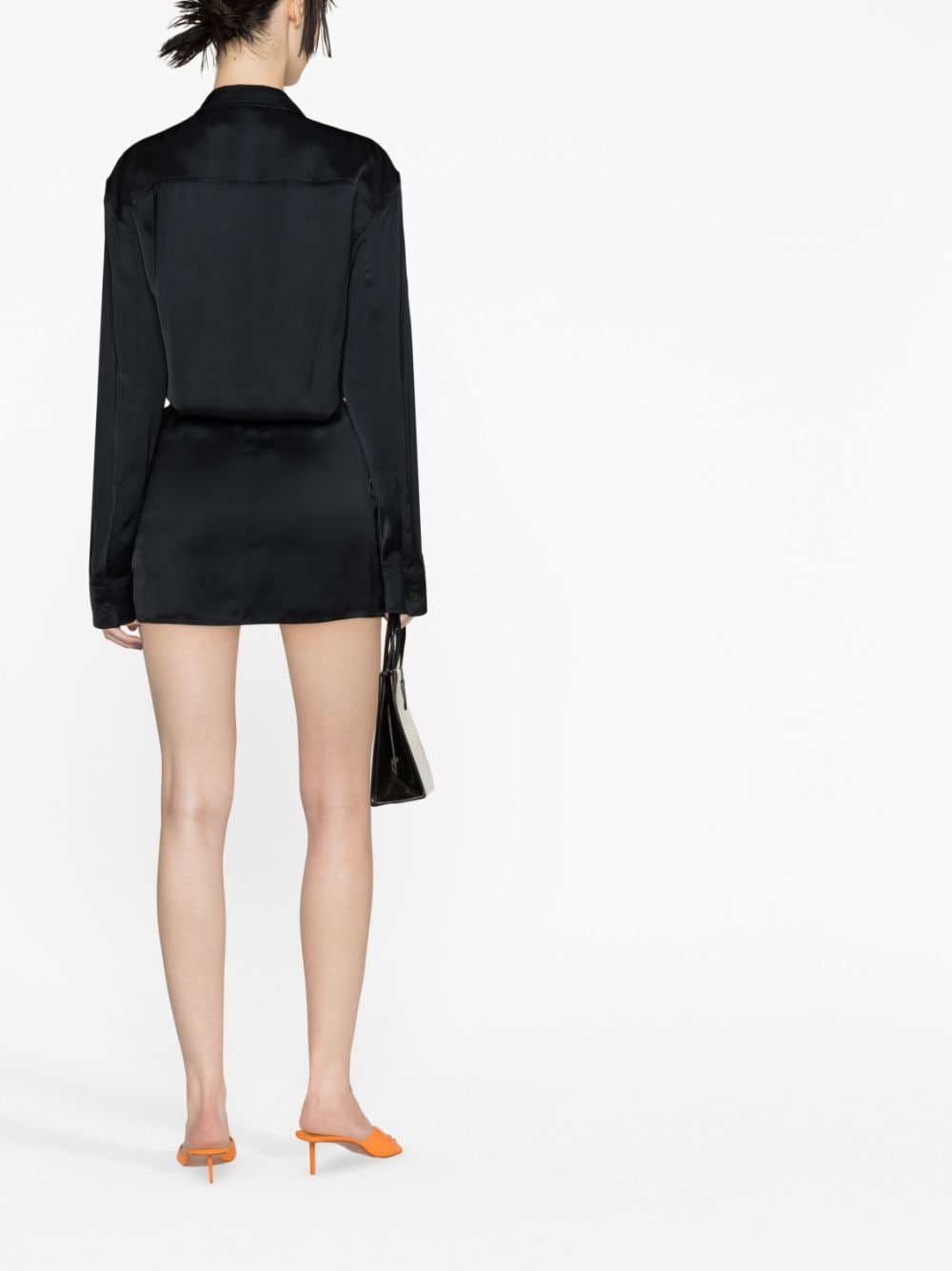 Off-White ruched asymmetric shirt dress - Image 2