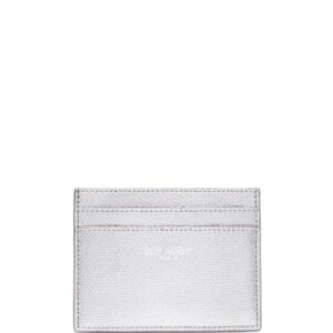 Saint Laurent metallic embossed-logo cardholder