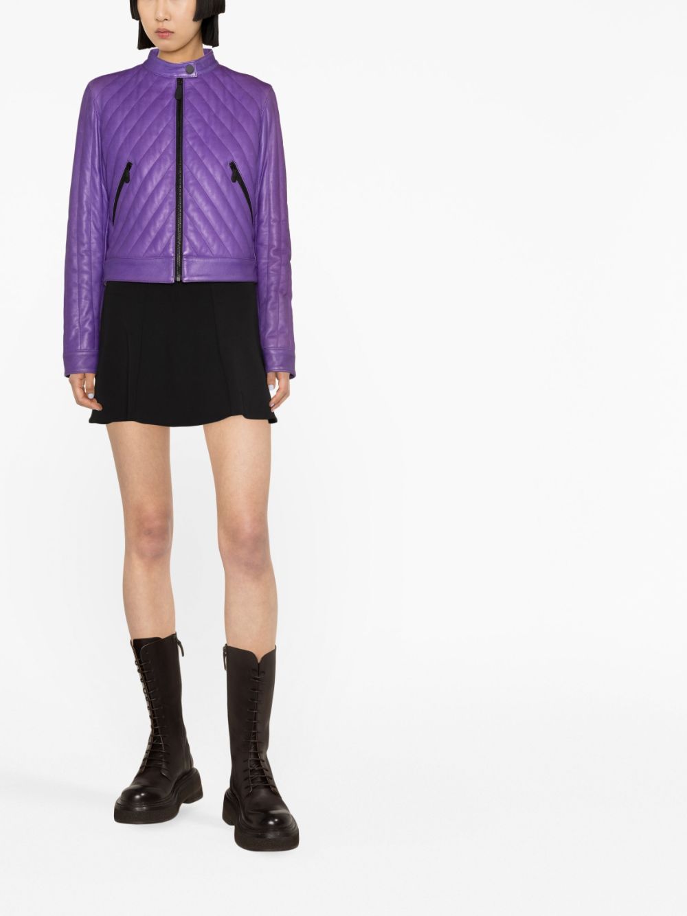 Philipp Plein matelassé leather biker jacket - Image 2