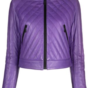 Philipp Plein matelassé leather biker jacket