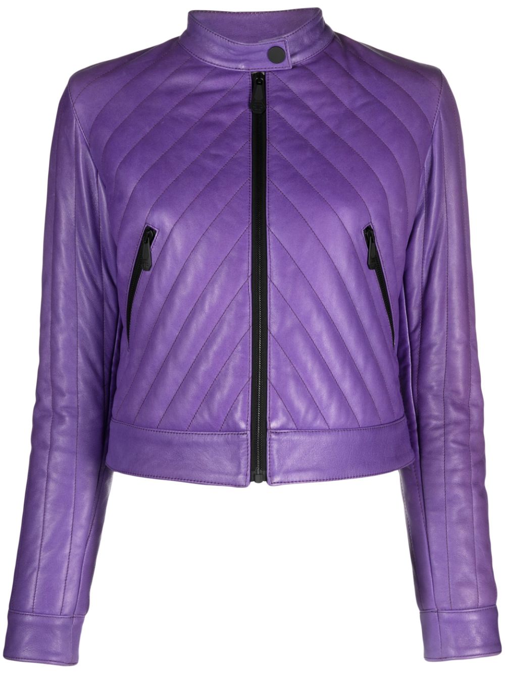 Philipp Plein matelassé leather biker jacket