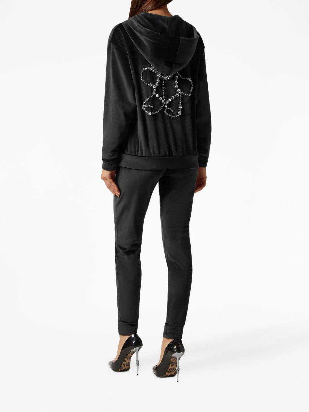 Philipp Plein crystal-embellished plush tracksuit set - Image 3