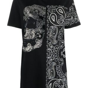 Philipp Plein paisley-skull T-shirt dress